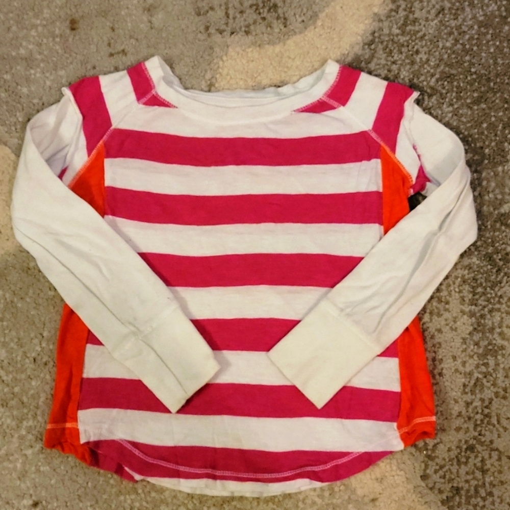 P.S. Aéropostale girls size 4 long sleeve pink, orange and white stripe